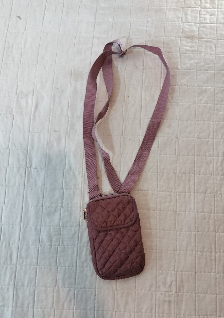 & Other Stories Quilted Mauve Crossbody Phone Bag